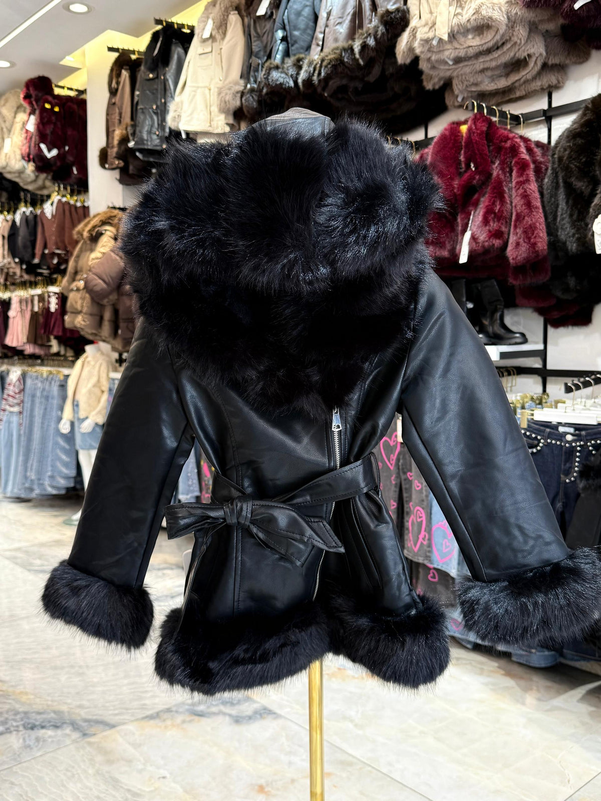 Veste skai fourrure